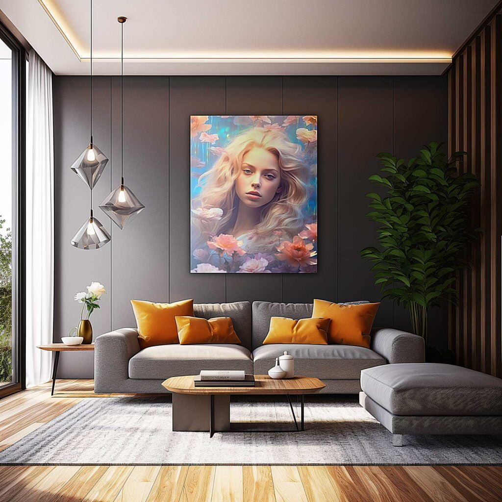 contemporary art figurative ethereal tranquillity mockup