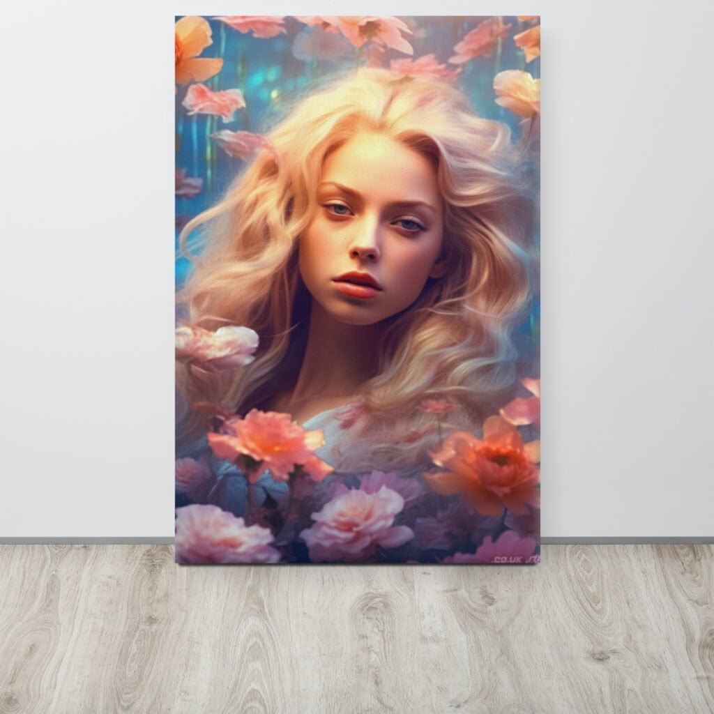 contemporary art figurative ethereal tranquillity mockup canvas front