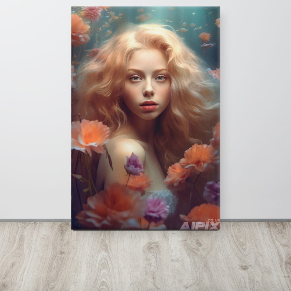 ethereal divinity underwater portrait on floor