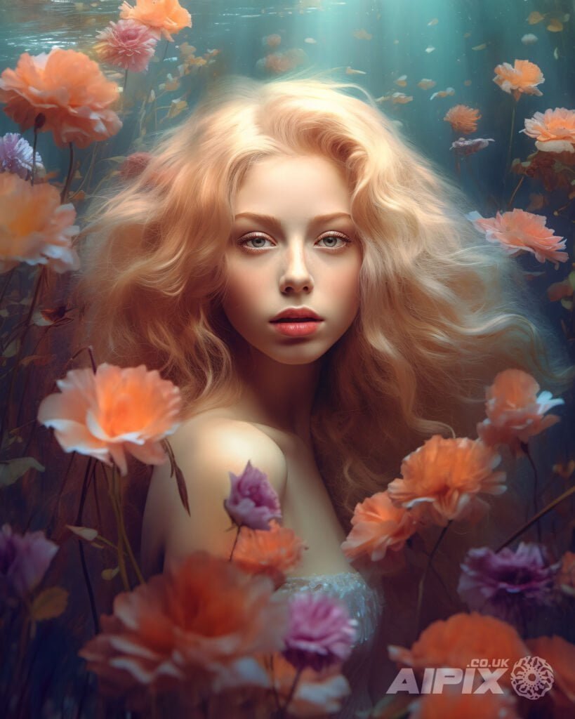 ethereal divinity underwater portrait