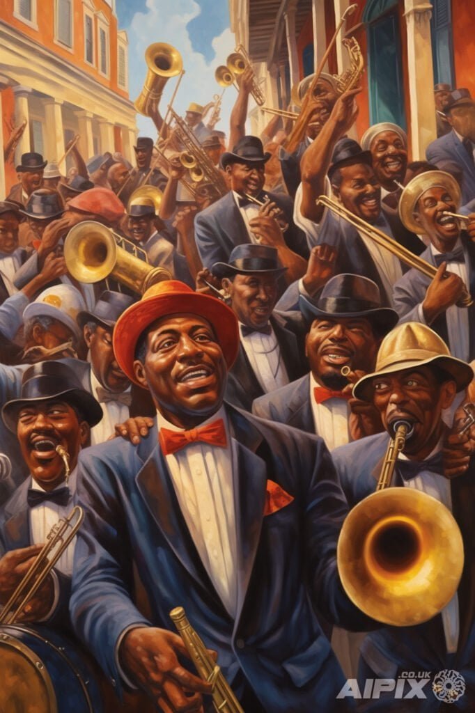 Uplifting Brass Band Art: Rhythmic Melodies - A New Orleans Celebration